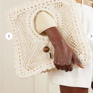 JACQUEMUS
La Spiaggia embellished lace-raffia bag